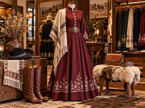 Vestido tradicional vinho com bordado em manequim na loja